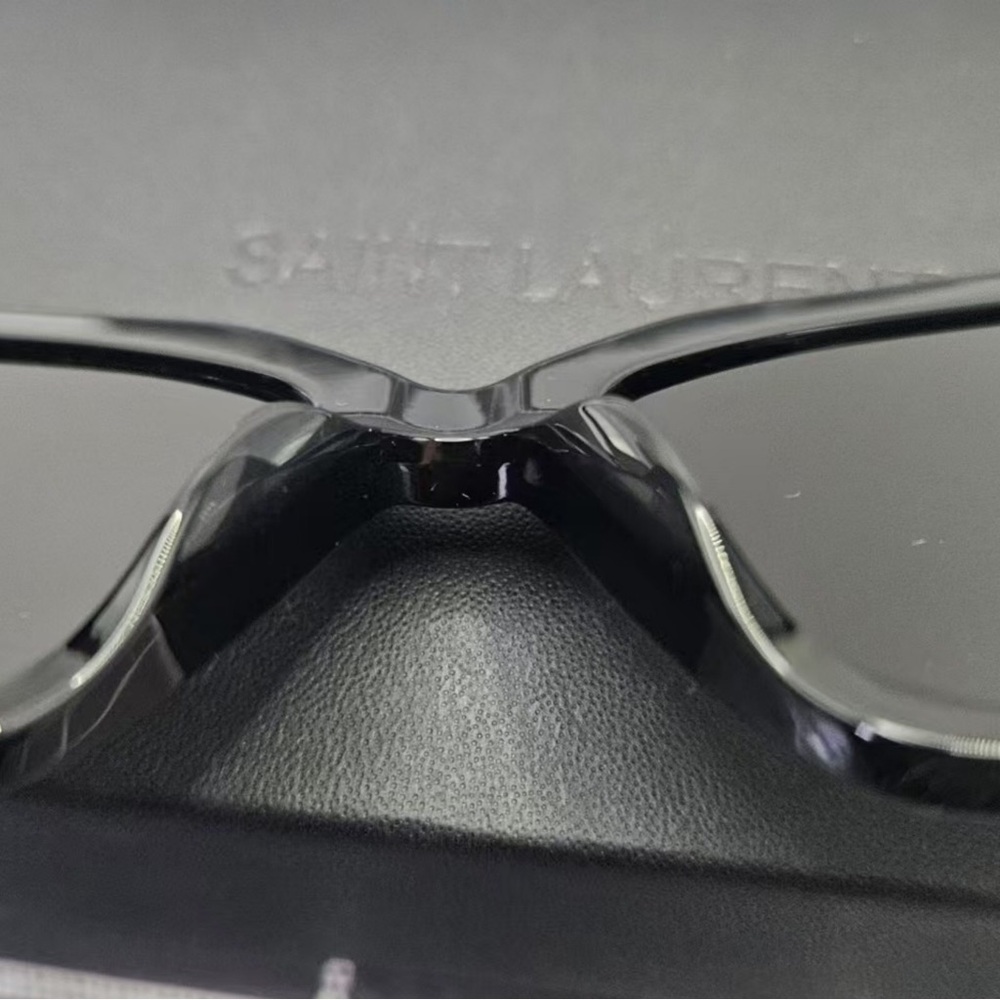 Yves Saint Laurent Black Sunglasses with Gold Logo - Picture 6 of 6